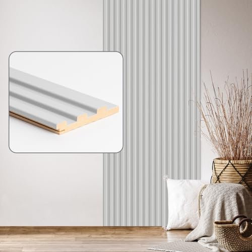 Wandpaneele & Deckenpaneele Desiwa in Hellgrau 10,7x252 cm Akustikpaneele Wandverkleidung MDF