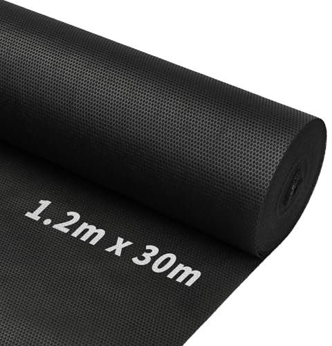 ECCOGREAT 1.2m x 30m Unkrautvlies Gartenvlies, 90gsm Wasserdurchlässig Umweltfreundliche Unkrautgewebe aus Polypropylen Non-Woven Landscape für Garten Unkrautfolie