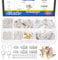 GLARKS 430Pcs Sliver Ribbon Bracelet Kit Bookmark Pinch Crimp Ends Lobster Clasps with Open Jump Rings and Chain Extenders for DIY Making Bookmark Pinch Bracelet Choker Necklace