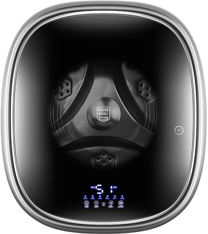 WHIPIN Lavadora de Pared, Lavadora y Secadora Automática Portátil de 3 Kg, Lavadora de Ropa Interior Inteligente de Tambor Frontal Pequeño Compacto, Bajo Ruido, con Pantalla Led, for Baño