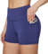 BALEAF Radlerhose Damen Blickdicht kurz Sport Gym Shorts kurz Yogahose Laufshorts mit Tasche Kurze Leggings Blau M