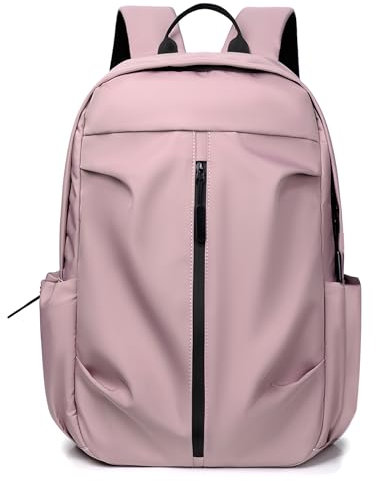 SONARIN Mochila Casual Ligera,Impermeable Mochila Portatil 14 Pulgadas Mochila de Viaje Mochila Escolar Bolsa de Trabajo Universidad Antirrobo para Hombre Mujer(Rosa)