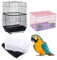 SYEYCW 2 Piezas Cubierta de Red Universal Suave para Jaula de Pájaros, Receptor de Semillas para Jaula de Pájaros, Cubierta Elástica para Ventilación de Jaula para Pájaros a Prueba de Polvo