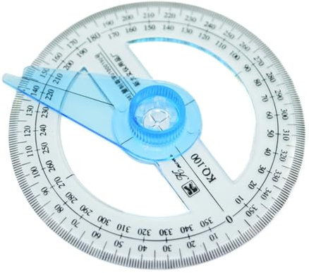 360-Grad-Winkelmesser, Kreis-Winkelmesser, 360-Grad-Winkelmesser aus Kunststoff, für Schule, Klassenzimmer, Büro, Zeichnen, Messkreis, Winkelmesser, Zeichenwerkzeug, 360 Grad