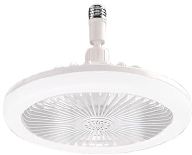Ventilador de techo sin aspas, ventilador de techo LED cerrado, ventilador de techo con control remoto, ventilador de techo regulable E27 sin aspas para el hogar y el lugar de trabajo