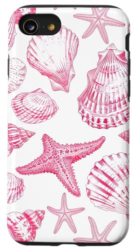 Pink Seashell Starfish Ocean Beach Sea Coastal Aesthetic Case for iPhone SE (2020) / 7 / 8