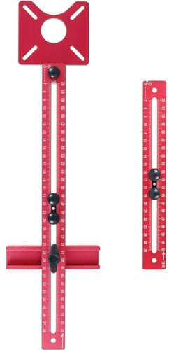 yupogongfu Router Moler Groove Bracket Profesional Armario Jig Router Plantilla de Aleación de Aluminio Armario de Carpintería Orificio Taladro Guía de Taladro para Armario WA