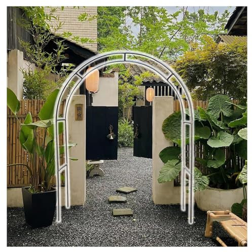 YYLDPFDC Gartenbogen Rosenbogen (Edelstahl), Metall Rankbogen Pergola Spalier Für Hinterhof, Rasen, Terrasse, Dekoration(Color : 25mm, Size : 3.5 * 2.4m (11 * 7.9ft))