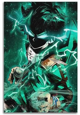 My-hero-academia-midoriya-deku-metal-poster-hero-wallpaper-anime-hintergrund-anime-tapete poster dekorative malerei leinwand wandposter und kunstbild druck modern familie schlafzimmer dekor poster 08x