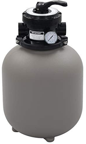 Bulliing Pool-Sandfilter mit 4-Wege-Ventil Sand FüR Pool Sandfilteranlage Poolpumpe Sandfilter Grau 350 mm