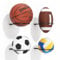jockcaras Basketball Holder Wall Mount: 4 pcs Ball Wall Storage Rack for Display, Ball Wall Mount for Basketball, Soccer Ball, Volleyball, Football, Rugby, Ball Holder as Sports Room Decor
