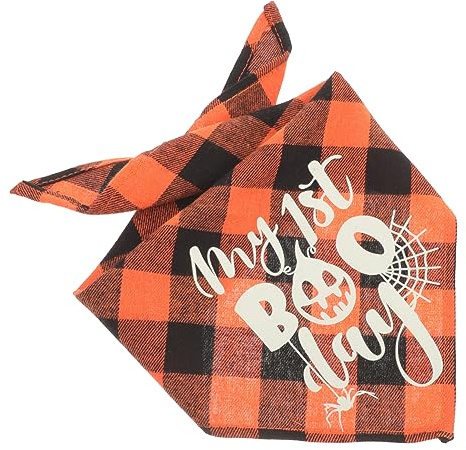 Halloween Hundehalstuch mit Leuchtfunktion, Dreieckstuch für Welpen | Baumwoll Polyester, Verstellbarer Knoten, Atmungsaktiv und Weich, für Hund und Katze bei Partyfeiern