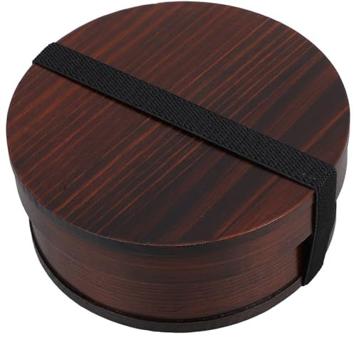 Amosfun Boîte À Bento Japonaise Traditionnelle Avec Séparateur Boîte À Lunch Ronde En Bois Pour Pique- Bureau Randonnée Camping Conteneurs À Lunch Traditionnels En Bois