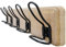 Dseap Garderobe - Stabil Vintage - Garderobenleiste Holz in Landhausstil, Rustikale Hakenleiste, Garderobenhaken Wand, Kleiderhaken mit 5 Draht-Haken Doppelt, G25A, verwittertes Braun