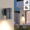 KUKAK Wandleuchte GU10 Außen/Innen,IP65 Wasserdichte Wandlampe,1 Flammig Außenwandleuchte mit 90° Schwenkbar, Aluminium Außenleuchte wand,Außenlampe für Terrasse Eingang,Ohne Leuchtmittel,Dunkelgrau