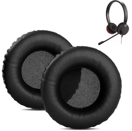 ACCOUTA Almohadillas de oído compatibles con Auriculares Jabra HSC012 HSC016 HSC017 HSC018W, reemplazo de Almohadillas de oído con Cuero proteico más Suave y Espuma viscoelástica.
