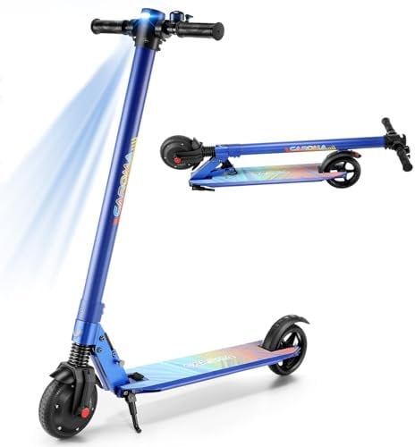 Caroma E Scooter, max. 20 KM/h, Faltbarer E Roller 250W Motor, LED Display, Elektroroller für Elektroscooter Geeignet für Erwachsene Jugendliche Kinder, Max. Belastung 100 KG(Kühles Matt Blau)