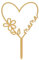 dekora - Cake Topper Muttertag Tortendeko in Herzform - Tortenstecker Backdekoration - Lebensmittelechter Kunststoff Tortenaufleger - Gold - Größe 16 x 11 cm