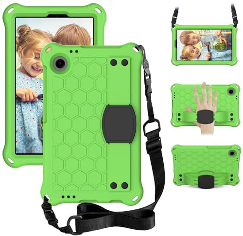 Funda protectora Compatible con Alcatel Joy Tab 2 2020 (9032Z) Funda Compatible with tableta Compatible with niños, EVA ligera y resistente a prueba de golpes, asa protectora, cubierta con soporte, di