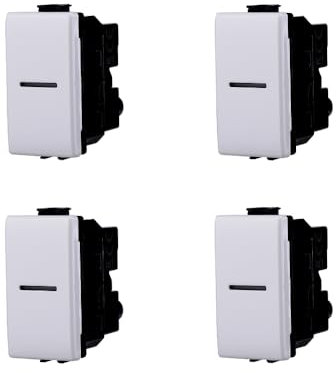 gloca Set 4 Interruttori 1P Assiali 16A 220V Compatibili Con Serie Matix