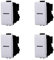 gloca Set 4 Interruttori 1P Assiali 16A 220V Compatibili Con Serie Matix