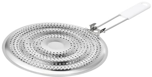 FONDOTIN Diffuseur de Chaleur Léger et Facile à Nettoyer en Acier Inoxydable Rond pour Plaques à Induction pour Casseroles en Céramique Cuisine
