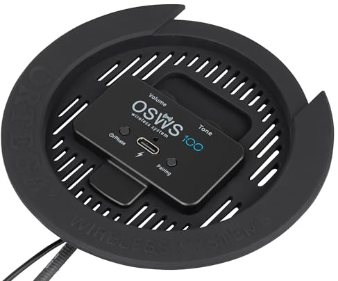 Ortega Guitars Digital Wireless System Pickup für 100 mm Schalloch, OSWS100 | Tonabnehmer für Akustik-Gitarre, wiederaufladbar, inkl. Sender, Empfänger und USB-C-Ladekabel, Schwarz