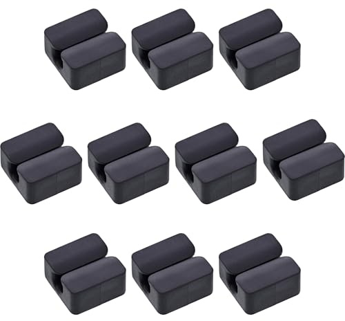 InLine 10er Pack Kabelclip 1-Fach selbstklebend schwarz, zur Kabelorganisation auf Schreibtisch, im Auto oder Büro, mit starkem 3M Klebepad, 59971I