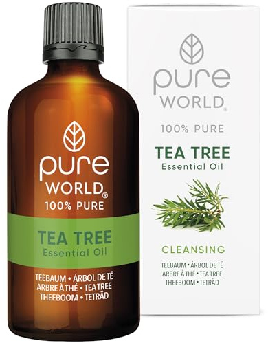 Pure World 100% Natural Tea Tree Essential Oil 100ML for Bath, Massage, Therapeutic Grade Pure & Undiluted