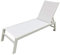 Happy Garden Bain de Soleil Barbados en textilène Blanc et Aluminium Blanc. Transat d'extérieur Multi Position.