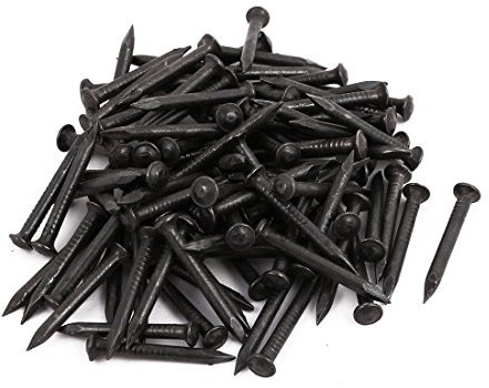 Sourcingmap Hardware Nails 1-inch Length Carbon Steel Point Tip Wall Cement Nail Black 100pcs