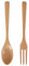 Lot de 2 Cuillères à Bascule et Fourchettes en Bois Léger et Naturel pour la Maison, la Cuisine, Les Voyages, Le Camping, Spoon Fork Set
