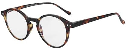 ZENOTTIC Blaue Licht Blockieren Lesebrille, Anti Schwindlig Glasses Damen und Herren Leicht Rundrahmen Retro Brillen (+1.50, SCHILDKRÖTE)