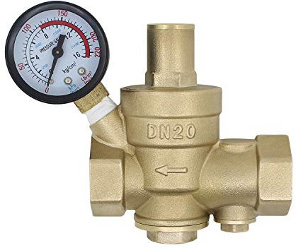 Valvola riduzione pressione acqua con filtro sostituibile - femmina 1/2 3/4 1 1-1/4 1-1/2 2 pollice - regolatore di pressione acqua con manometro (DN15-1/2 pollice)