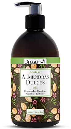 DRASANVI Aceite de Almendras Dulces con Vitamina A y E | Aporta ácidos Grasos Esenciales| Reduce Arrugas y Estrías | Hidrata y Nutre la Piel y el Cabello | uso Tópico o Emoliente| 500 ml