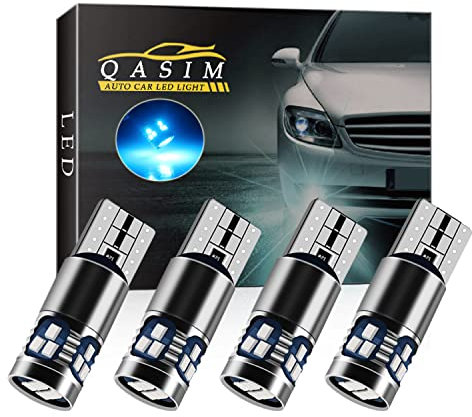 Qasim 4pcs T10 501 LED Bulbs Ice Blue W5W 194 168 LED Light Canbus No Error 2016-18SMD 450 Lumens for Car Side Lights Interior Dome Map Door Courtesy Number Plate Lights