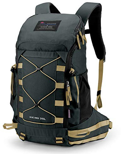 Mountaintop 35L Wanderrucksack Herren Damen Reiserucksack Trekkingrucksack Outdoor Rucksäcke mit Regenhülle für Camping Wandern Radfahren Tagesausflüge, 55x30x18cm
