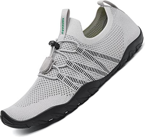 SAGUARO Atmungsaktiv Traillaufschuhe Herren Damen Weich Fitnessschuhe Schnell Trocknend Wasserschuhe Grau 40 EU