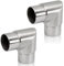 PRIOstahl Lot de 2 raccords d'angle coudés à emboîter - Raccord d'angle tranchant à 90° - Diamètre 42,4 mm - Pour tubes ronds, main courante - À emboîter - Construction de garde-corps - Inoxydable V2A