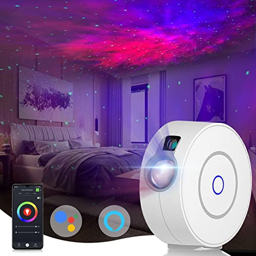 CHIGIH Smart Galaxy Projector, LED Starry Sky Night Light Star Projector, Nebula Ceiling Night Light App & Voice Controlled Northern Lights Projector for Room Bedroom Parties Decor Birthday Gifts