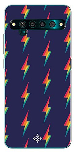 Movilshop Custodia per [ TCL 10 Pro] Disegno autentico [ Raggi di colori] in silicone flessibile trasparente custodia cover gel per smartphone.