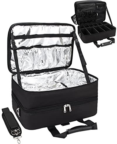 Relavel Borsa da parrucchiere, custodia per trucco per parrucchiere borsa professionale per strumenti per capelli scatola organizzatore, isolamento termico pellicola in alluminio a strato completo