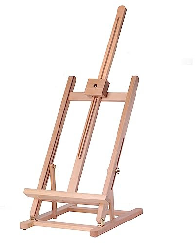 Staffelei Große Tischstaffelei Malstaffelei aus Buche für Leinwand bis 62 cm hoch