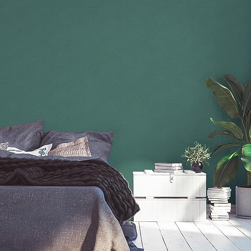 A.S. Création Unitapete Petrol Grün - Livingwalls Famous Garden 393512 - Vliestapete - 10,05 m x 0,53 m - Made in Germany