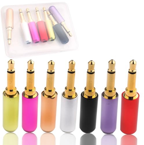 RUNCCI-YUIN 7 Stück TS Stecker 3,5 mm 2 Polig Löten Stecker,3,5 mm Löten Audio Stecker,3,5 mm Löten Video Stecker,2polig, Mono 3,5mm,für Kopfhörer und Headset