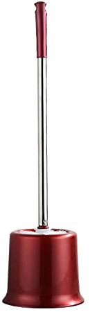 Toilet Brush Toilet Brush and Holder Toilet Cleaning Brush 360° No Dead Angle Toilet Bowl Brush Stainless Steel Long Handle Toilet Brush Set Toilet Scrubber (Color : Rosso)