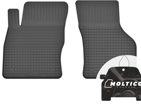 moto-MOLTICO Vorne Gummimatten Auto, 2-teiliges Set, Allwetter Gummi Fußmatten mit Rand, Antirutsch & Wasserfest Autoteppiche - passend für Skoda Karoq ab 2017