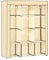 HOMCOM Stoffschrank, Kleiderschrank mit Kleiderstangen, 8 Ebenen, Faltschrank, Faltbare Garderobe für Schlafzimmer, Flur, Vliesstoff, Beige, 125 x 43 x 162,5 cm