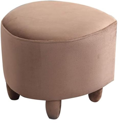 BEABAG Fußhocker Fußhocker Ottomane Schuhwechselhocker Gepolsterter Fußhocker Gepolsterter Stuhl Hocker Runde Holzstütze Fußstütze Flanell Ankleidezimmer, 7 Farben (Farbe: Grauer Wolf, Gr