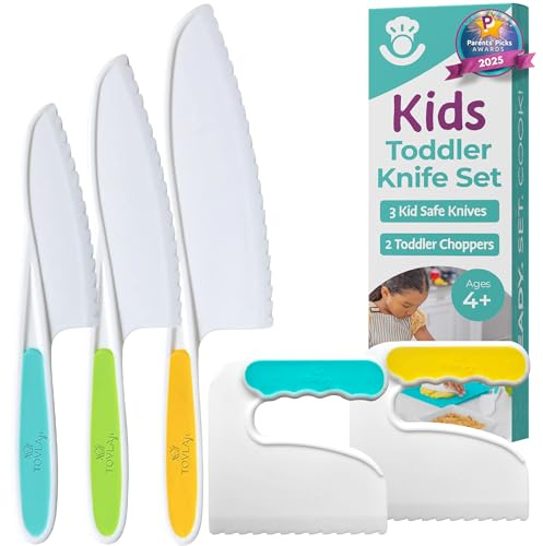 TOVLA JR. Kids' Cutting Set | Montessori Safe Kitchen Knives for Cooking| Kitchen Safety for Toddlers | Boost Confidence and Encourage Picky Eaters